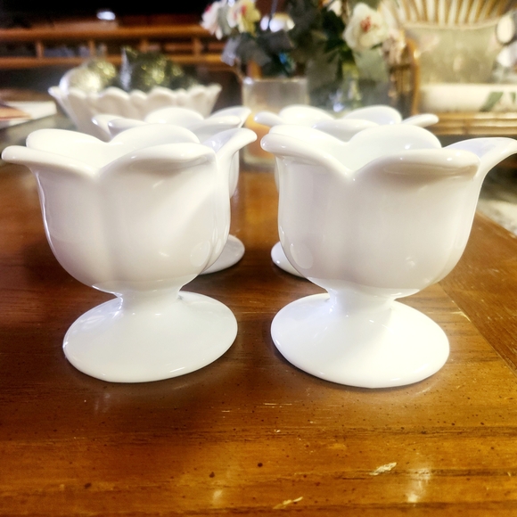 Xcell Other - Set of 4 Vintage Xcell White Ceramic Dessert Cups, Perfect Condition